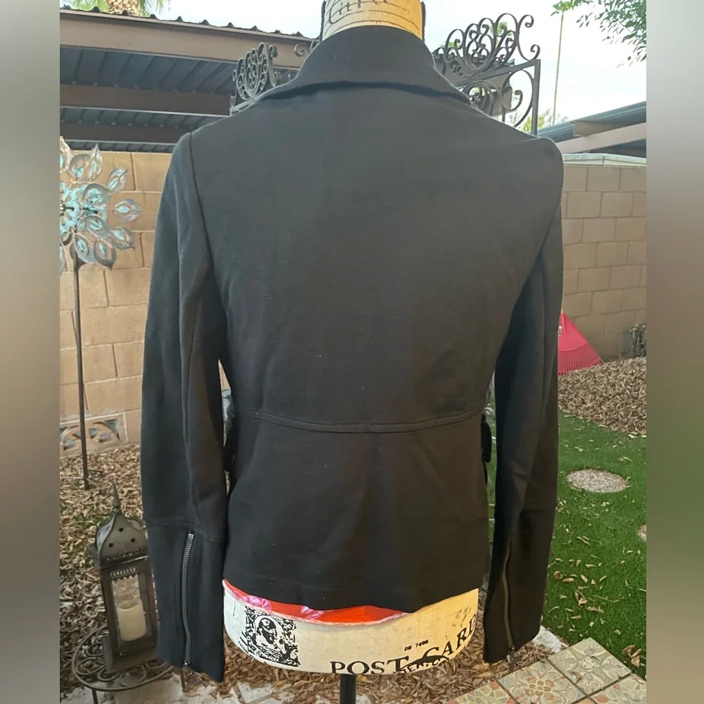 Anthropologie Delicate Ribbed Texture with Zippers on Long Sleeves Blazer XS - Picture 15 of 16
